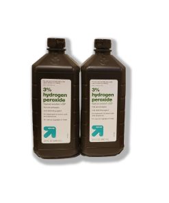 3% Hydrogen Peroxide Topical Solution USP First Aid Antiseptic 2 PK of 32 FL OZ.