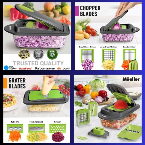 Pro-Series 10-in-1, 8 Blade Vegetable Slicer with Container