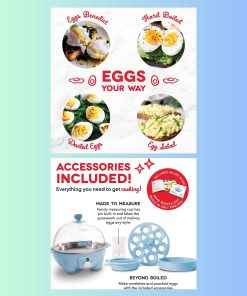 Rapid Egg Cooker: 6 Egg Capacity Electric Egg Cooker